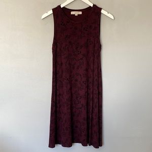 Purple swing dress floral design